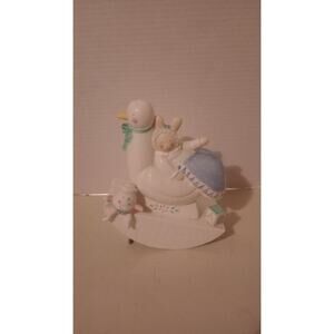 1987 Charpente Kathy Orr Nursery Rhyme Brahms Lullaby Music Box Rocks Up & Down